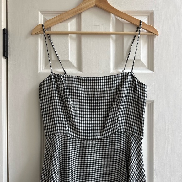 Reformation Monette Linen Dress in Remy Check, Size 6 - Picture 4 of 7